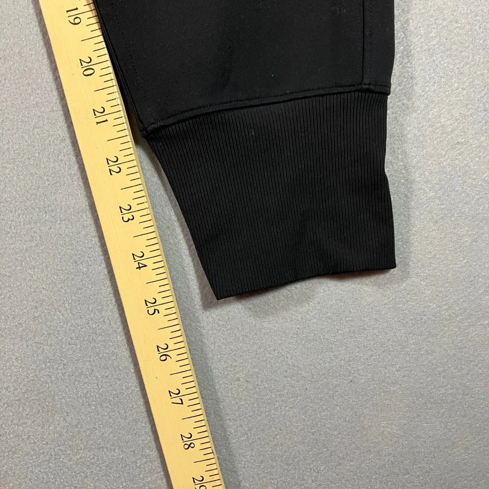 Athleta Black High Rise Ribbed Jogger Pants Zipper Pockets SP Active Athleisure